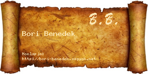 Bori Benedek névjegykártya